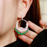 CWWZircons Ethnic CZ Dangling Earrings Wedding Accessories