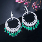 CWWZircons Ethnic CZ Dangling Earrings Wedding Accessories