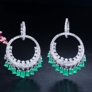 CWWZircons Ethnic CZ Dangling Earrings Wedding Accessories