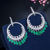 CWWZircons Ethnic CZ Dangling Earrings Wedding Accessories