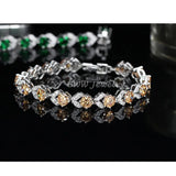 CWWZircons Champagne Yellow CZ Crystal Tennis Bracelet for Women