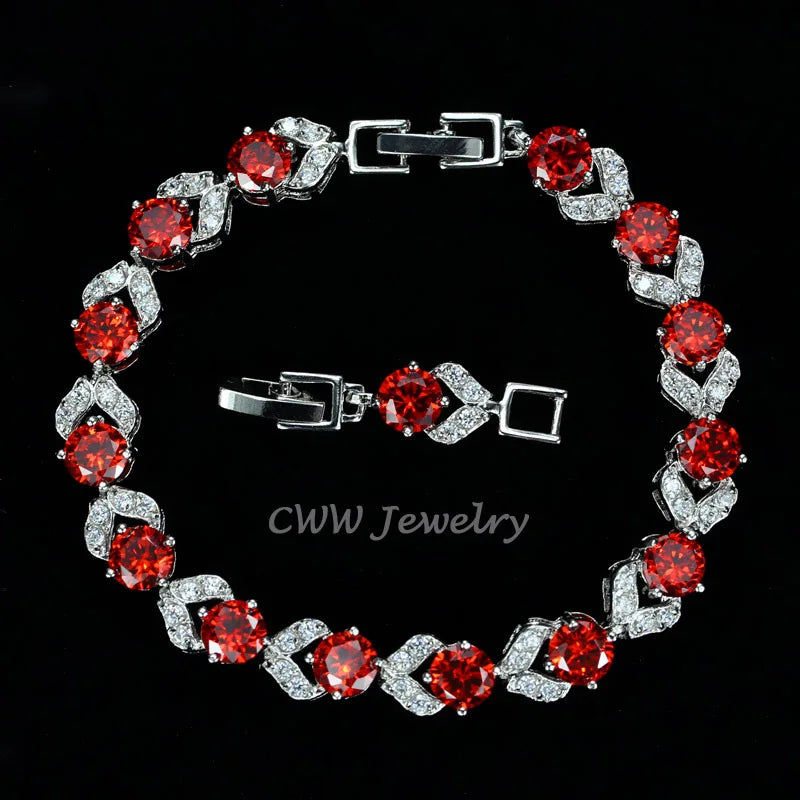 CWWZircons Champagne Yellow CZ Crystal Tennis Bracelet for Women