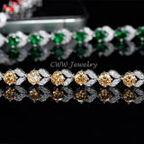 CWWZircons Champagne Yellow CZ Crystal Tennis Bracelet for Women