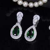 CWWZircons CZ Royal Crystal Paved No Pierced Ear Clip On Earrings