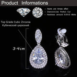 CWWZircons CZ Royal Crystal Paved No Pierced Ear Clip On Earrings