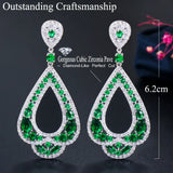CWWZircons CZ Crystal Large Circle Hoop Earrings For Women CZ147