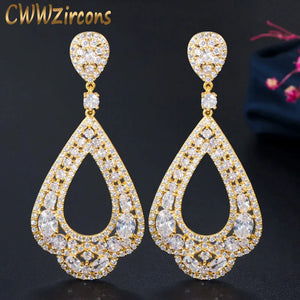 CWWZircons CZ Crystal Large Circle Hoop Earrings For Women CZ147