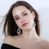 CWWZircons CZ Crystal Large Circle Hoop Earrings For Women CZ147