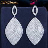 CWWZircons CZ Big Dangling Drop Long Earrings for Wedding Bridal Party Dress