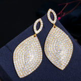 CWWZircons CZ Big Dangling Drop Long Earrings for Wedding Bridal Party Dress