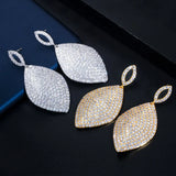 CWWZircons CZ Big Dangling Drop Long Earrings for Wedding Bridal Party Dress