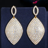 CWWZircons CZ Big Dangling Drop Long Earrings for Wedding Bridal Party Dress