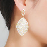 CWWZircons CZ Big Dangling Drop Long Earrings for Wedding Bridal Party Dress