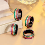 CWWZircons Multicolor 4 Layered Round Ring for Women Wedding Party Boho Jewelry