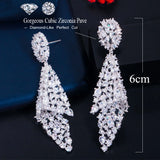 CWWZircons CZ Long Drop Earrings for Wedding CZ767