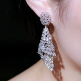 CWWZircons CZ Long Drop Earrings for Wedding CZ767