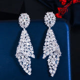 CWWZircons CZ Long Drop Earrings for Wedding CZ767