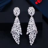 CWWZircons CZ Long Drop Earrings for Wedding CZ767