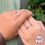CWWZircons 925 Sterling Silver Couple Ring Wedding Band Gift SR038