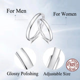 CWWZircons 925 Sterling Silver Couple Ring Wedding Band Gift SR038
