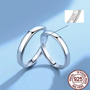 CWWZircons 925 Sterling Silver Couple Ring Wedding Band Gift SR038