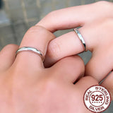 CWWZircons 925 Sterling Silver Couple Ring Wedding Band Gift SR038