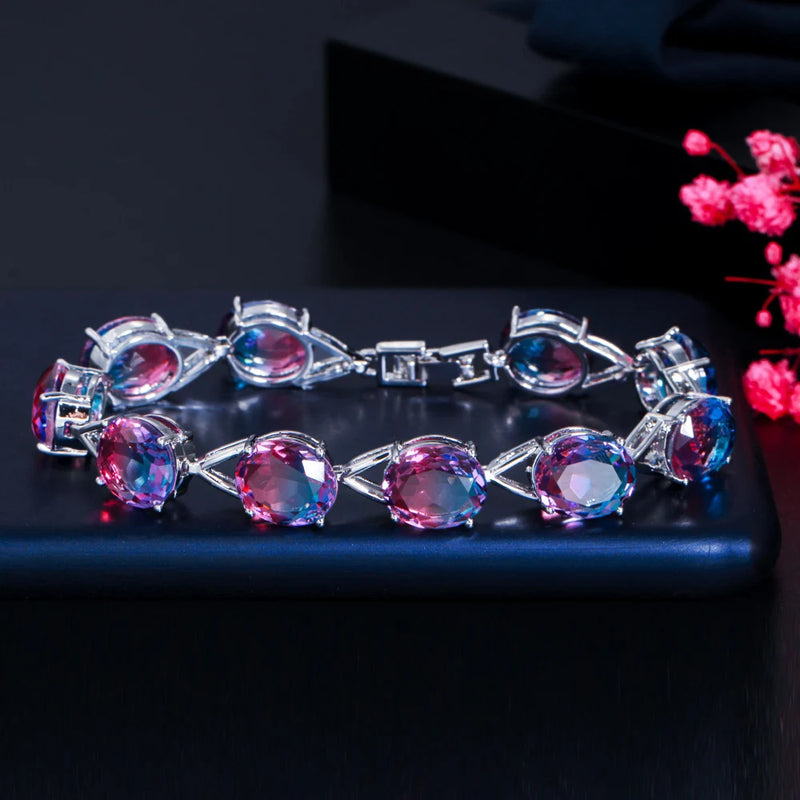 CWWZircons CZ Crystal Bracelet for Women Summer Party Jewelry CB262