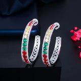 CWWZircons Multicolor CZ Big Hoop Earrings for Women CZ921