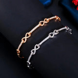 CWWZircons Silver Plated Infinity Zirconia Bracelet for Women