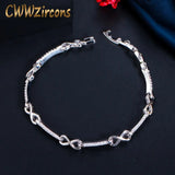 CWWZircons Silver Plated Infinity Zirconia Bracelet for Women