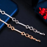 CWWZircons Silver Plated Infinity Zirconia Bracelet for Women