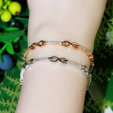 CWWZircons Silver Plated Infinity Zirconia Bracelet for Women