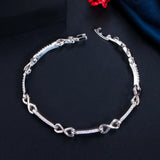 CWWZircons Silver Plated Infinity Zirconia Bracelet for Women