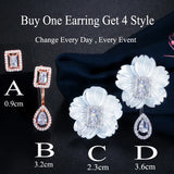 CWWZircons Shell Flower Cubic Zirconia Earrings Components