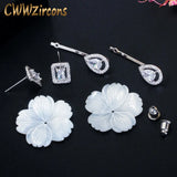 CWWZircons Shell Flower Cubic Zirconia Earrings Components