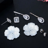 CWWZircons Shell Flower Cubic Zirconia Earrings Components