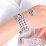 CWWZircons 5A Top African Dubai CZ Stones Big Bracelet Bangle for Wedding