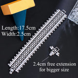 CWWZircons 5A Top African Dubai CZ Stones Big Bracelet Bangle for Wedding