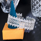 CWWZircons 5A Top African Dubai CZ Stones Big Bracelet Bangle for Wedding