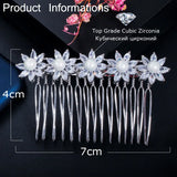 CZ Flower Pearl Wedding Bridal Hair Comb A009