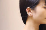 CWWZircons High Rose Micro Pave Big CZ Ear Cuff Clip On Earrings For Women