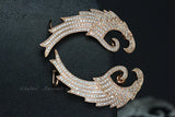 CWWZircons High Rose Micro Pave Big CZ Ear Cuff Clip On Earrings For Women