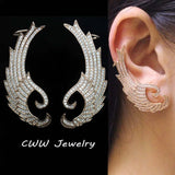 CWWZircons High Rose Micro Pave Big CZ Ear Cuff Clip On Earrings For Women