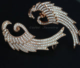 CWWZircons High Rose Micro Pave Big CZ Ear Cuff Clip On Earrings For Women