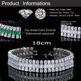 CWWZircons High Silver CZ Green Crystal Bangles Bracelet