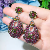 CWWZircons Rose Red Drop Earrings CZ699