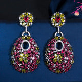 CWWZircons Rose Red Drop Earrings CZ699