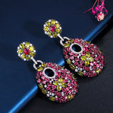 CWWZircons Rose Red Drop Earrings CZ699