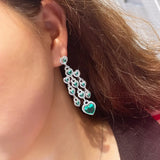 CZ Tassel Heart Shape Chandelier Earrings for Women Wedding Bridal Party CZ940