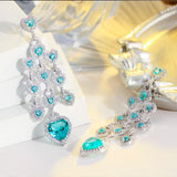 CZ Tassel Heart Shape Chandelier Earrings for Women Wedding Bridal Party CZ940